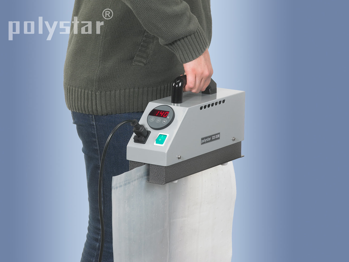 Handgeführte Durchlauf-Schweißmaschine für Polyethylenfolien